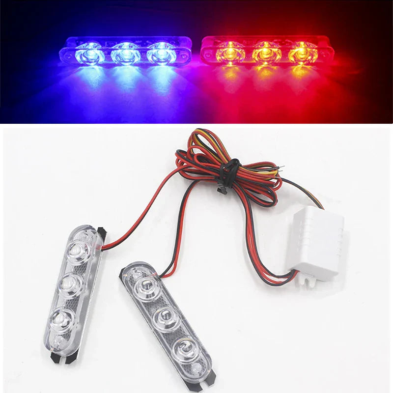 2Pcs LED Luzes Estroboscópicas de Carro, Luzes de Polícia, Conjunto de Lâmpadas de Aviso de Segurança e de Emergência, 12V, Carro, Motocicletas, Pisca-pisca, Acessórios Automotivos