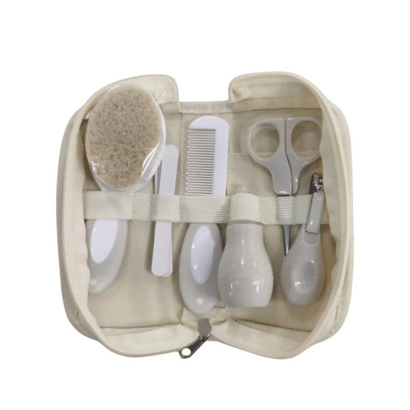 Kit de cuidados para bebês, seis peças, inalador nasal para bebês, cortador de unhas, escova, lixa, pente, conjunto de tesouras, acessórios de limpeza e cuidados diários para bebês