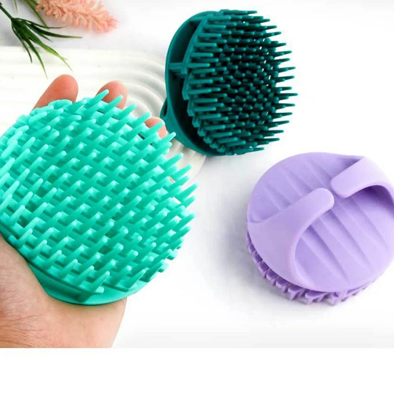 Pente de massagem multifuncional para couro cabeludo, prático com pegada confortável, escova de massagem portátil, pente de silicone.