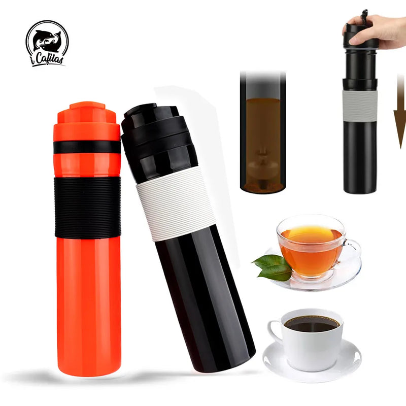 iCafilas 350ML Café Chá Prensa Francesa Portátil Cafeteira Garrafa de Café Caneca de Viagem Isolada Cafeteira de Pressão Manual para Carro