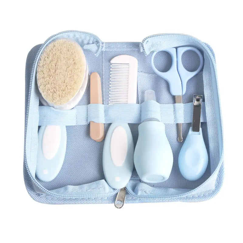 Kit de cuidados para bebês, seis peças, inalador nasal para bebês, cortador de unhas, escova, lixa, pente, conjunto de tesouras, acessórios de limpeza e cuidados diários para bebês