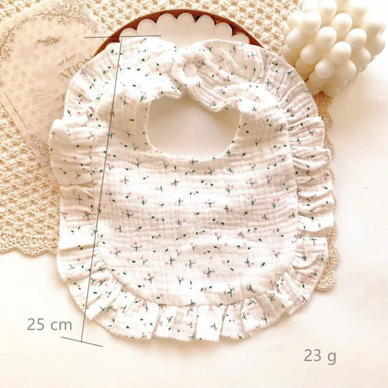 Babadores para recém-nascidos, paninhos para arrotar, coisas para bebês, alimentação, babador, bandana, toalha para saliva, babador floral com babados, acessórios para bebês