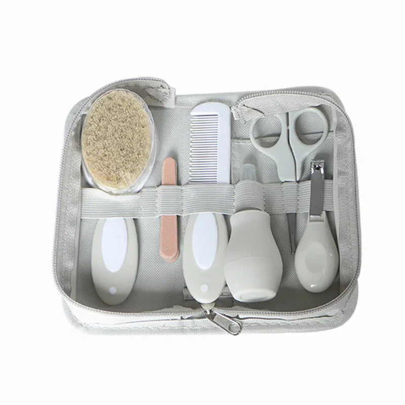 Kit de cuidados para bebês, seis peças, inalador nasal para bebês, cortador de unhas, escova, lixa, pente, conjunto de tesouras, acessórios de limpeza e cuidados diários para bebês