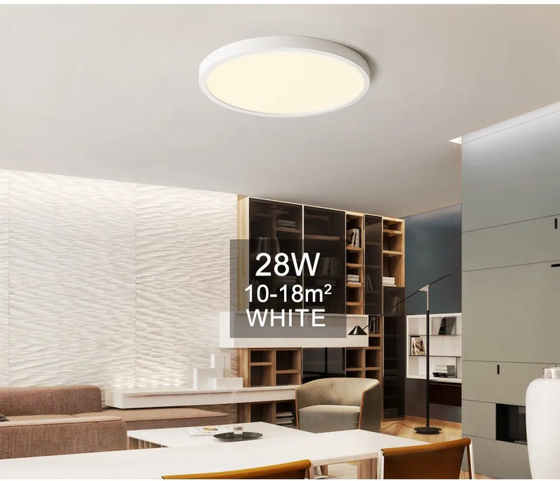 Lâmpada de teto ultrafina de 0,9 polegadas, Luz LED inteligente com Controle remoto e Aplicativo de escurecimento Bluetooth e WIFI, Eletrodomésticos Decoração de interiores