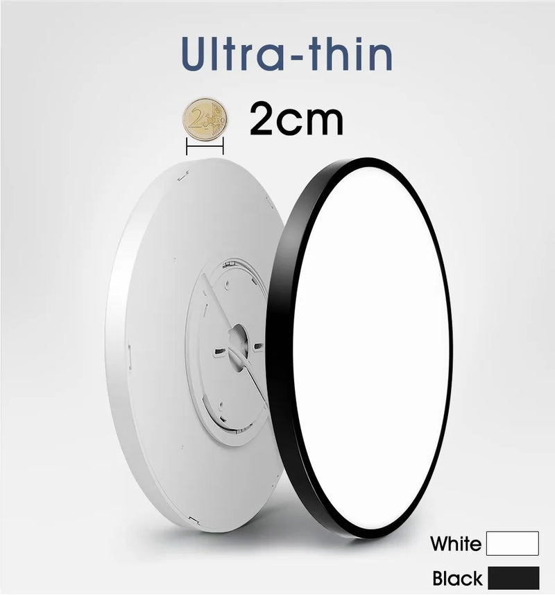 Lâmpada de teto ultrafina de 0,9 polegadas, Luz LED inteligente com Controle remoto e Aplicativo de escurecimento Bluetooth e WIFI, Eletrodomésticos Decoração de interiores