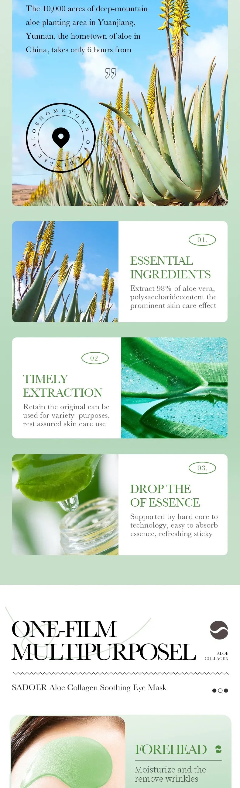 60 peças de máscara de colágeno de aloe vera, antiolheiras, bolsas para os olhos, hidratante, firmador, adesivos para os olhos, produtos para cuidados com a pele