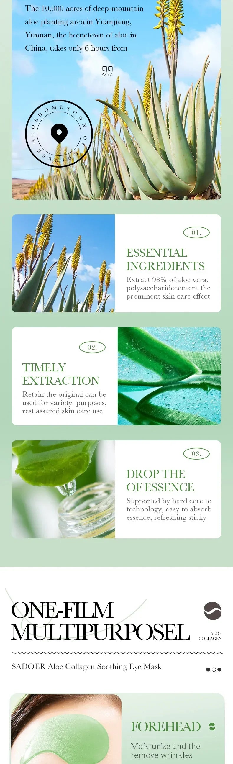 60 peças de máscara de colágeno de aloe vera, antiolheiras, bolsas para os olhos, hidratante, firmador, adesivos para os olhos, produtos para cuidados com a pele