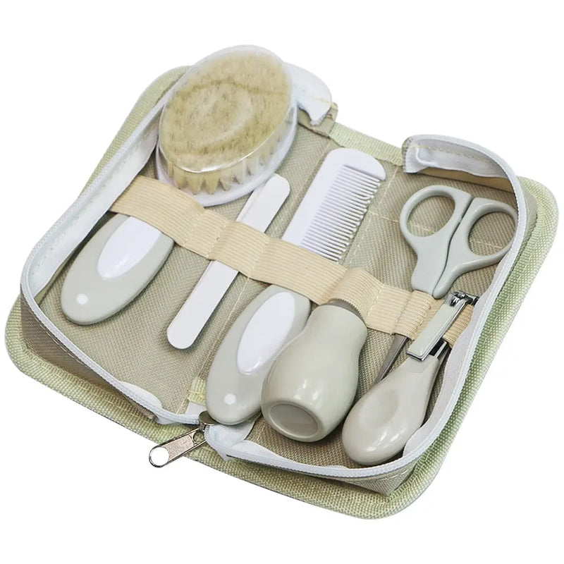 Kit de cuidados para bebês, seis peças, inalador nasal para bebês, cortador de unhas, escova, lixa, pente, conjunto de tesouras, acessórios de limpeza e cuidados diários para bebês