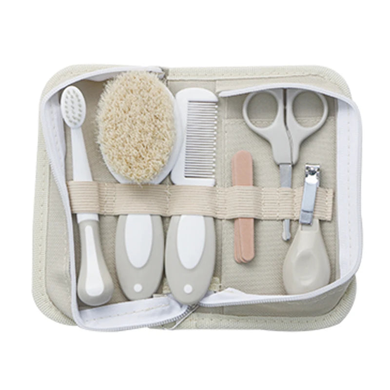 Kit de cuidados para bebês, seis peças, inalador nasal para bebês, cortador de unhas, escova, lixa, pente, conjunto de tesouras, acessórios de limpeza e cuidados diários para bebês