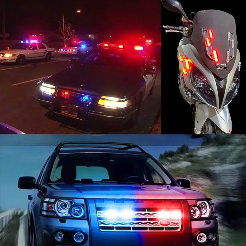 2Pcs LED Luzes Estroboscópicas de Carro, Luzes de Polícia, Conjunto de Lâmpadas de Aviso de Segurança e de Emergência, 12V, Carro, Motocicletas, Pisca-pisca, Acessórios Automotivos