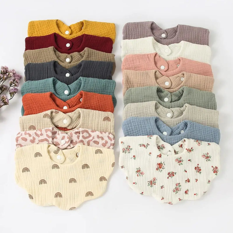 Babadores para recém-nascidos, paninhos para arrotar, coisas para bebês, alimentação, babador, bandana, toalha para saliva, babador floral com babados, acessórios para bebês