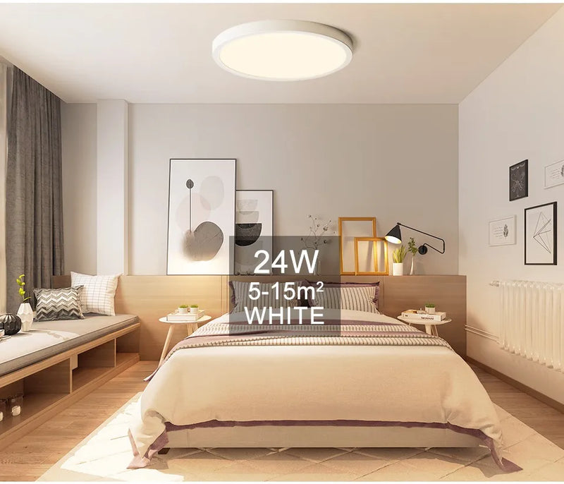 Lâmpada de teto ultrafina de 0,9 polegadas, Luz LED inteligente com Controle remoto e Aplicativo de escurecimento Bluetooth e WIFI, Eletrodomésticos Decoração de interiores